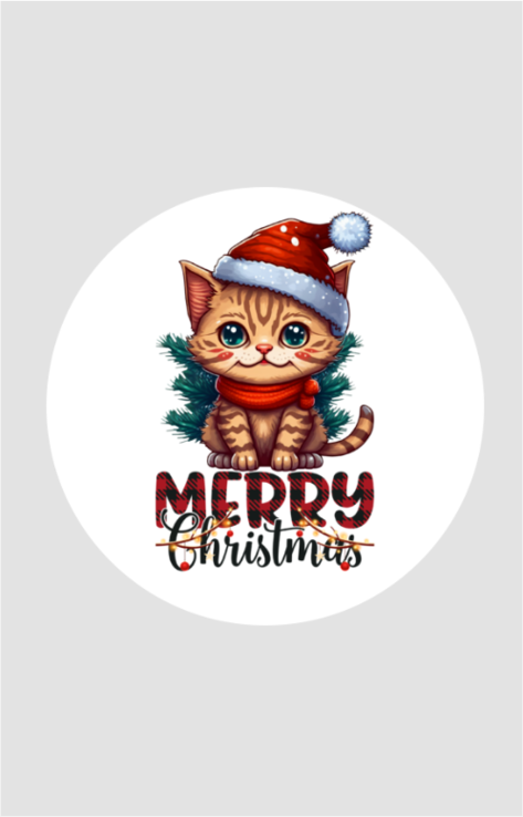 "MERRY CHRISTMAS" | Kitty Coaster | Single Coaster