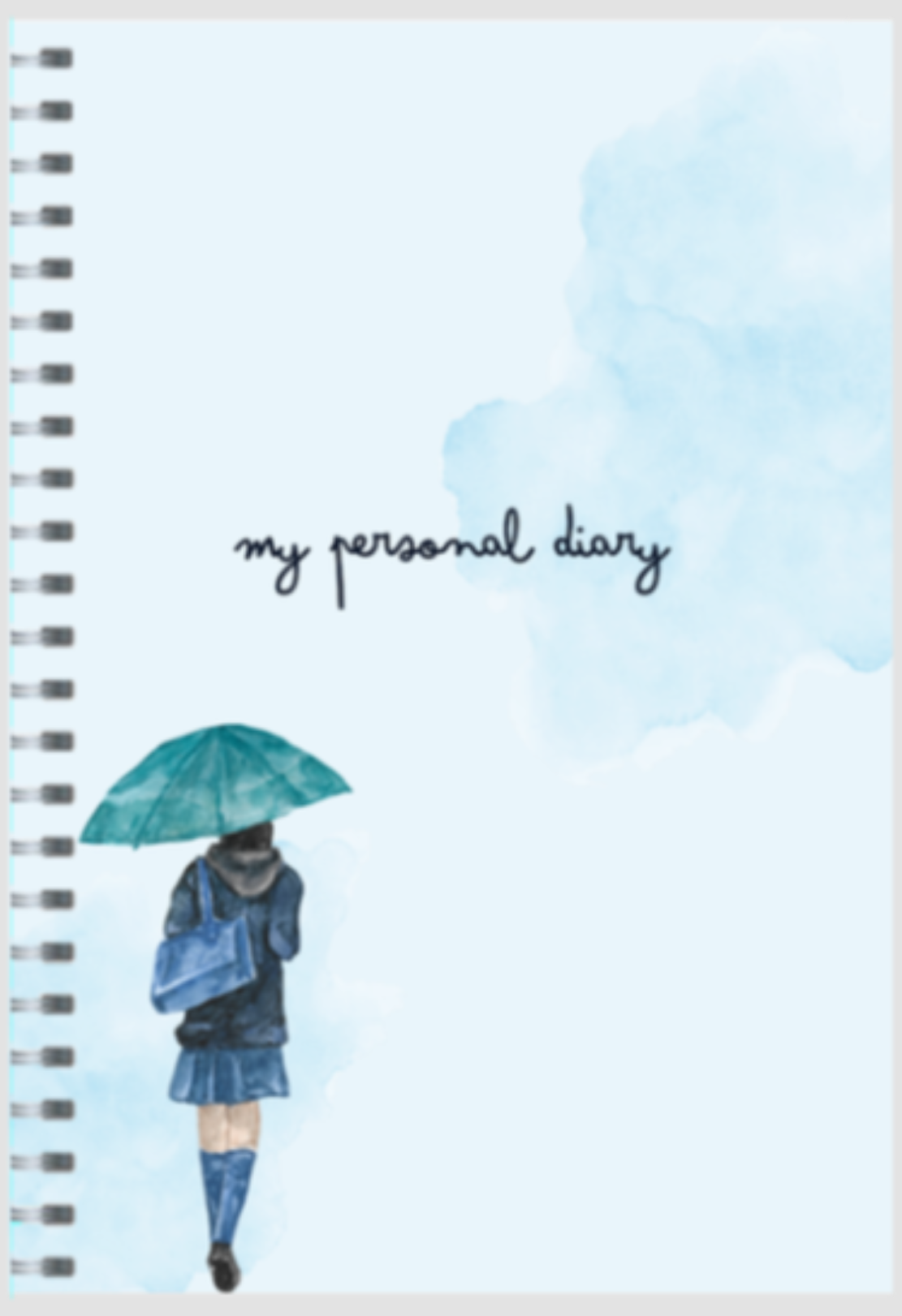 "BLUE UMBRELLA" | Unruled Notepad | 2025 | For Diary Lovers