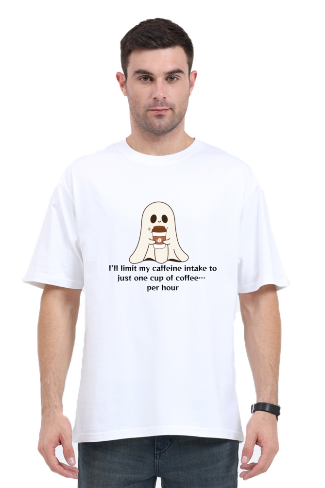 COFFEE GHOST | Unisex Oversized T-shirts | White