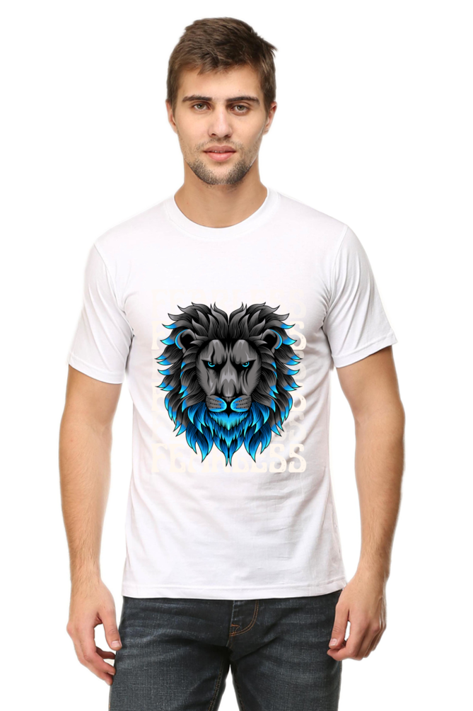 "BLUE LION" Mens Classic T-shirt | Round Neck | Half Sleeves