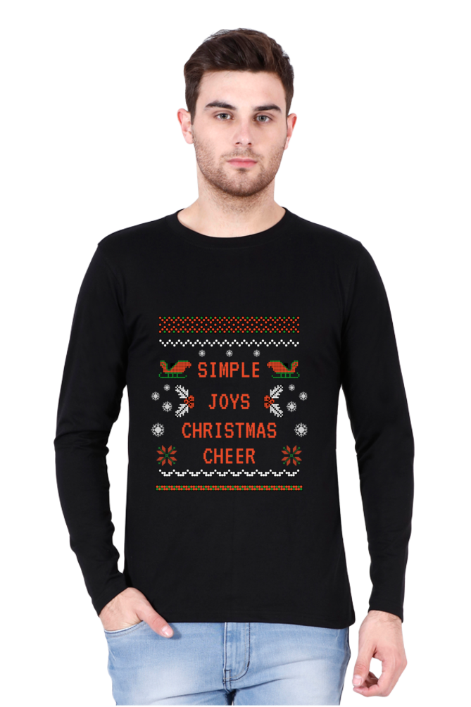 "SIMPLE JOYS CHRISTMAS CHEER" | Full Sleeve | Christmas Casual | Unisex T-shirt