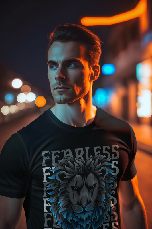 "BLUE LION" Mens Classic T-shirt | Round Neck | Half Sleeves