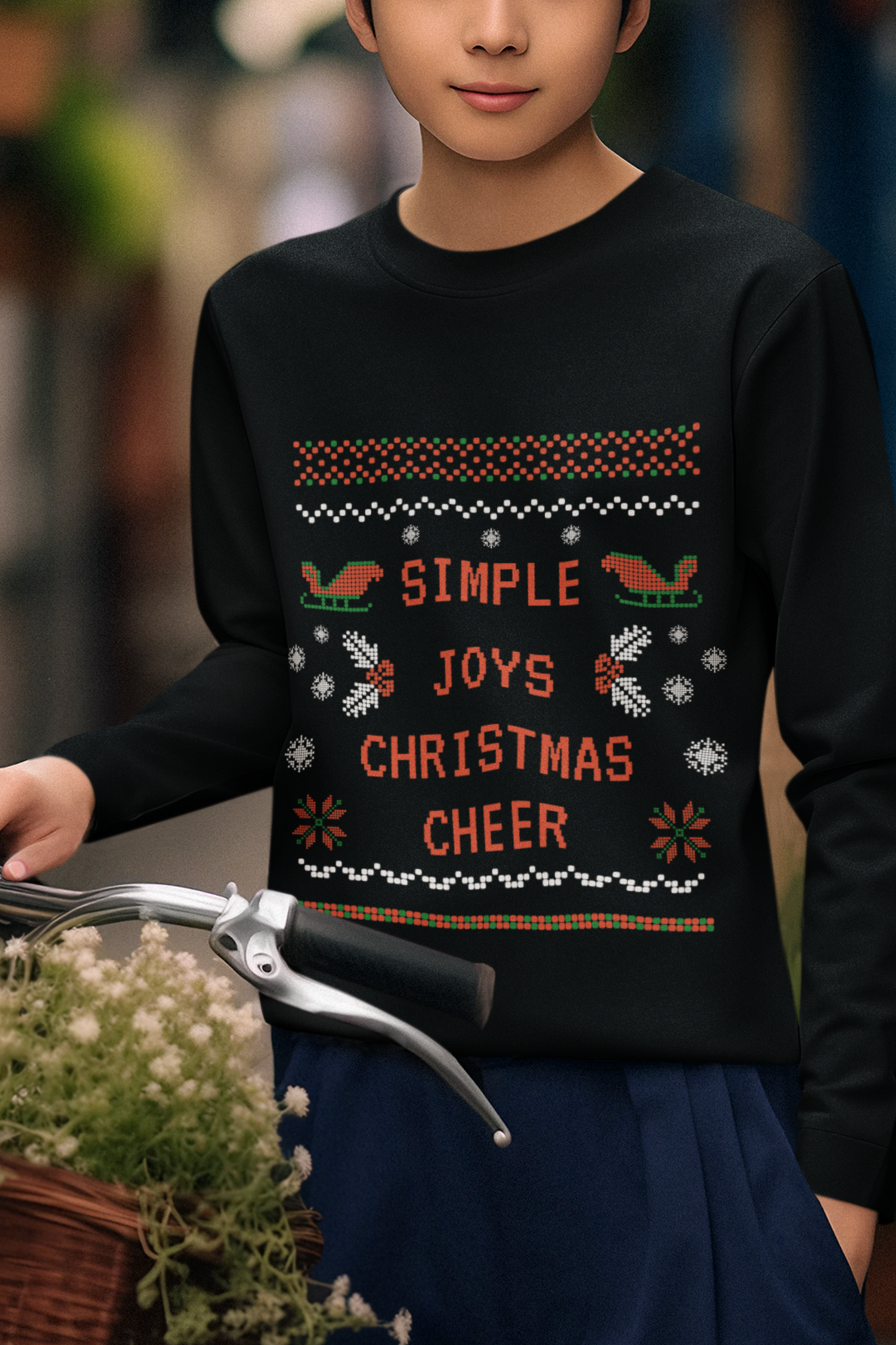 "SIMPLE JOYS CHRISTMAS CHEER" | Full Sleeve | Christmas Casual | Unisex T-shirt