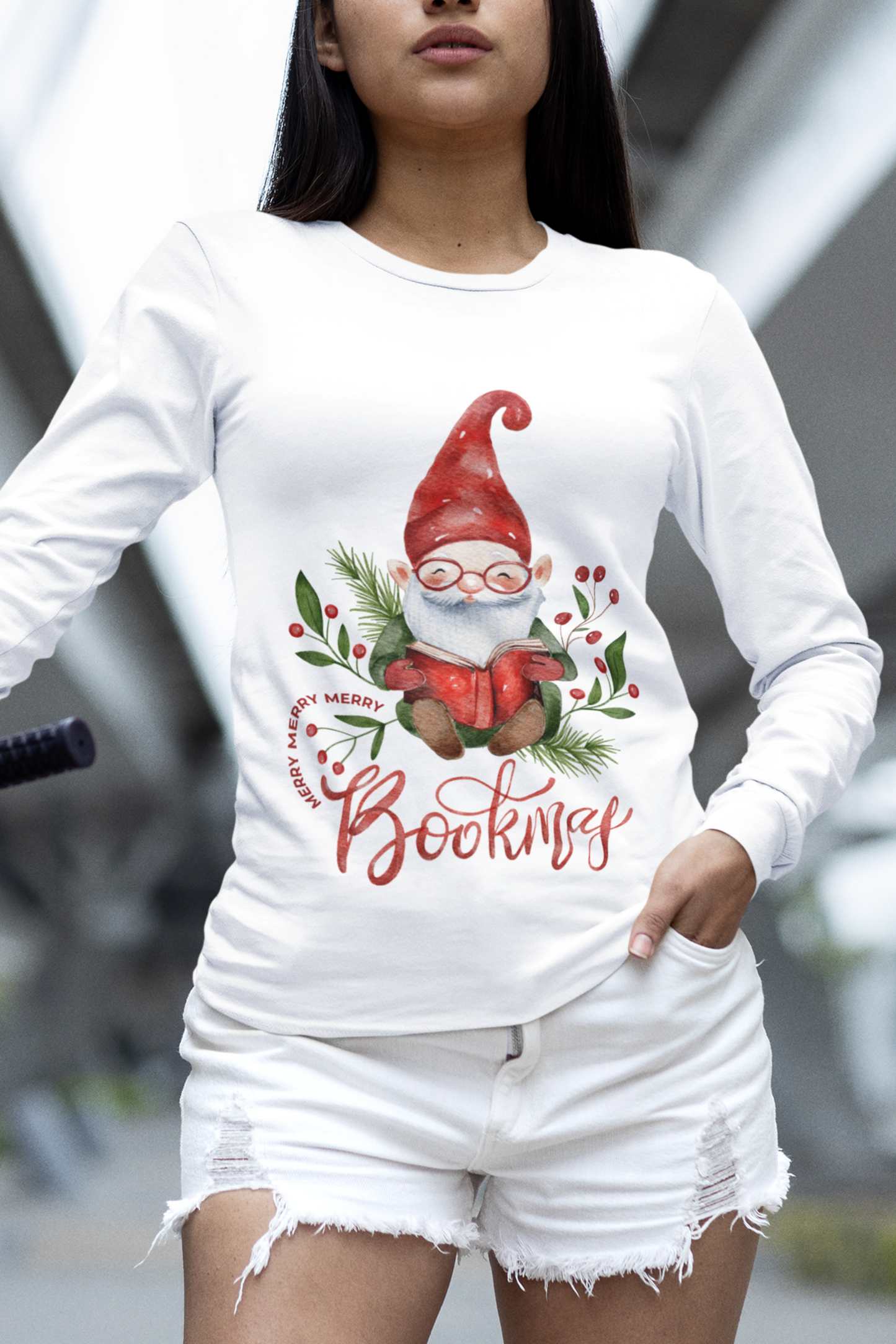 "MERRY BOOKMAS" | Unisex Christmas T-shirt For Book Lovers