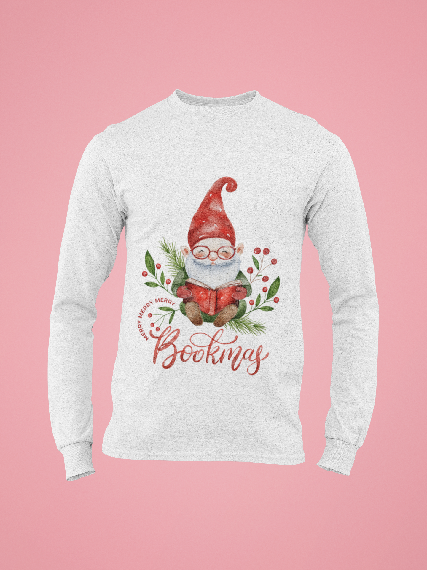 "MERRY BOOKMAS" | Unisex Christmas T-shirt For Book Lovers