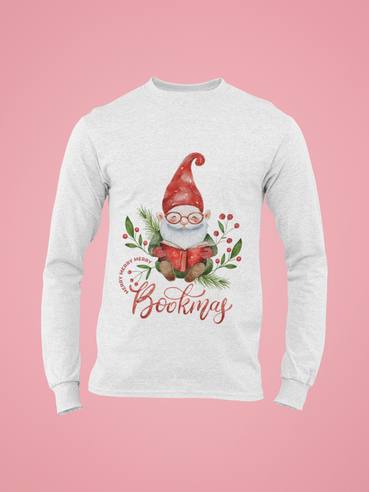 "MERRY BOOKMAS" | Unisex Christmas T-shirt For Book Lovers