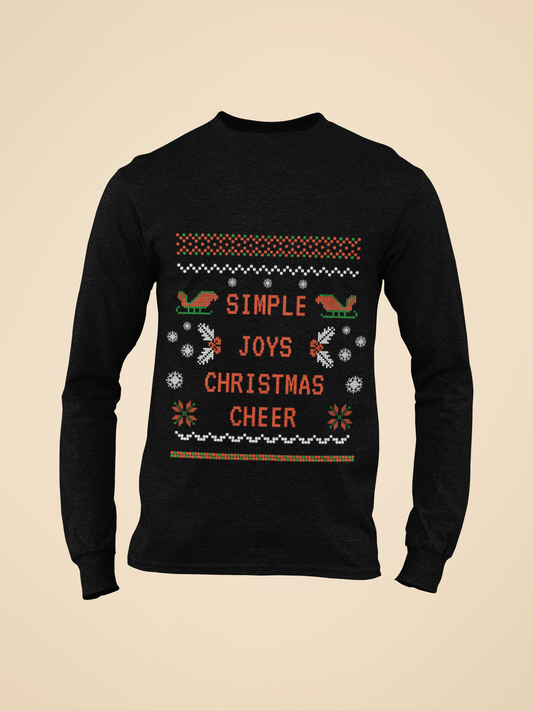 "SIMPLE JOYS CHRISTMAS CHEER" | Full Sleeve | Christmas Casual | Unisex T-shirt