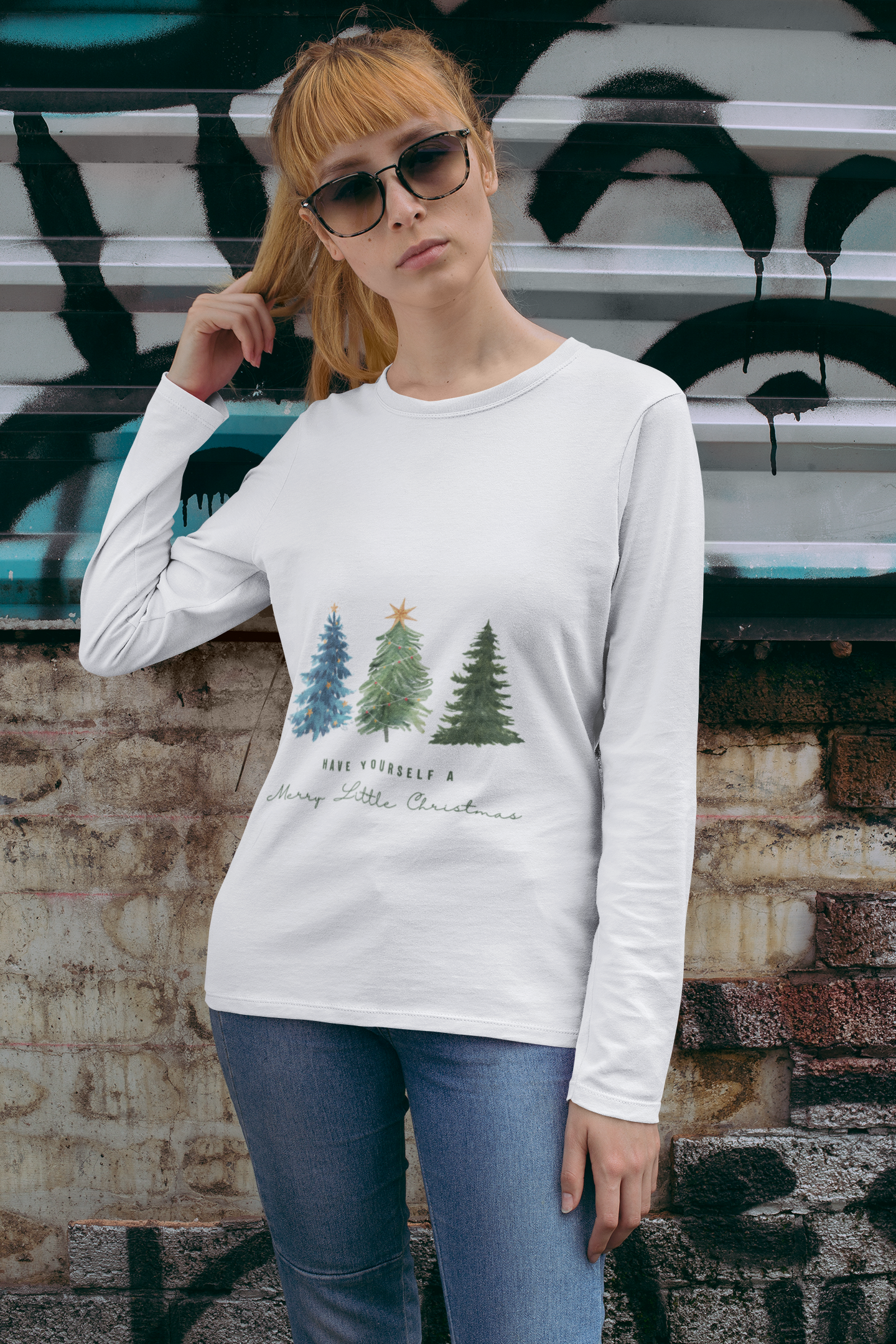 "MERRY CHRISTMAS TREES" | Full Sleeve Unisex T-shirts