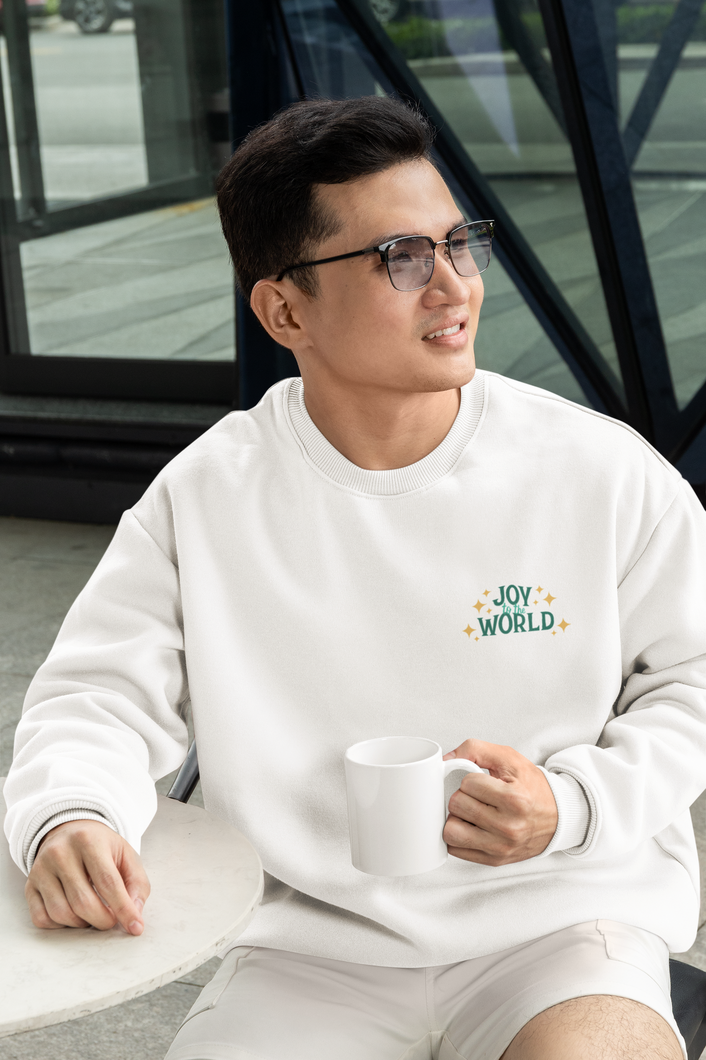 "JOY TO THE WORLD" | Oversized Sweatshirt | Embroidered With Love