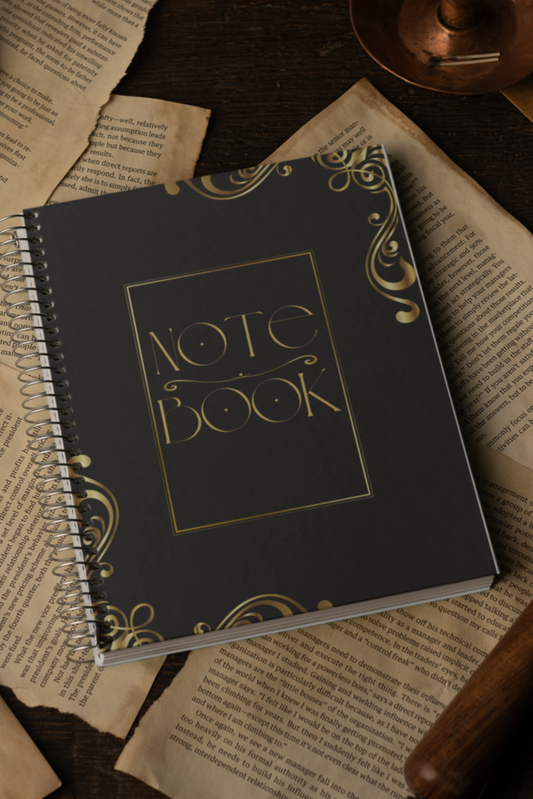 Aesthetic Black 'n' Gold | Unruled Notepad | 2025 | For Diary Lovers