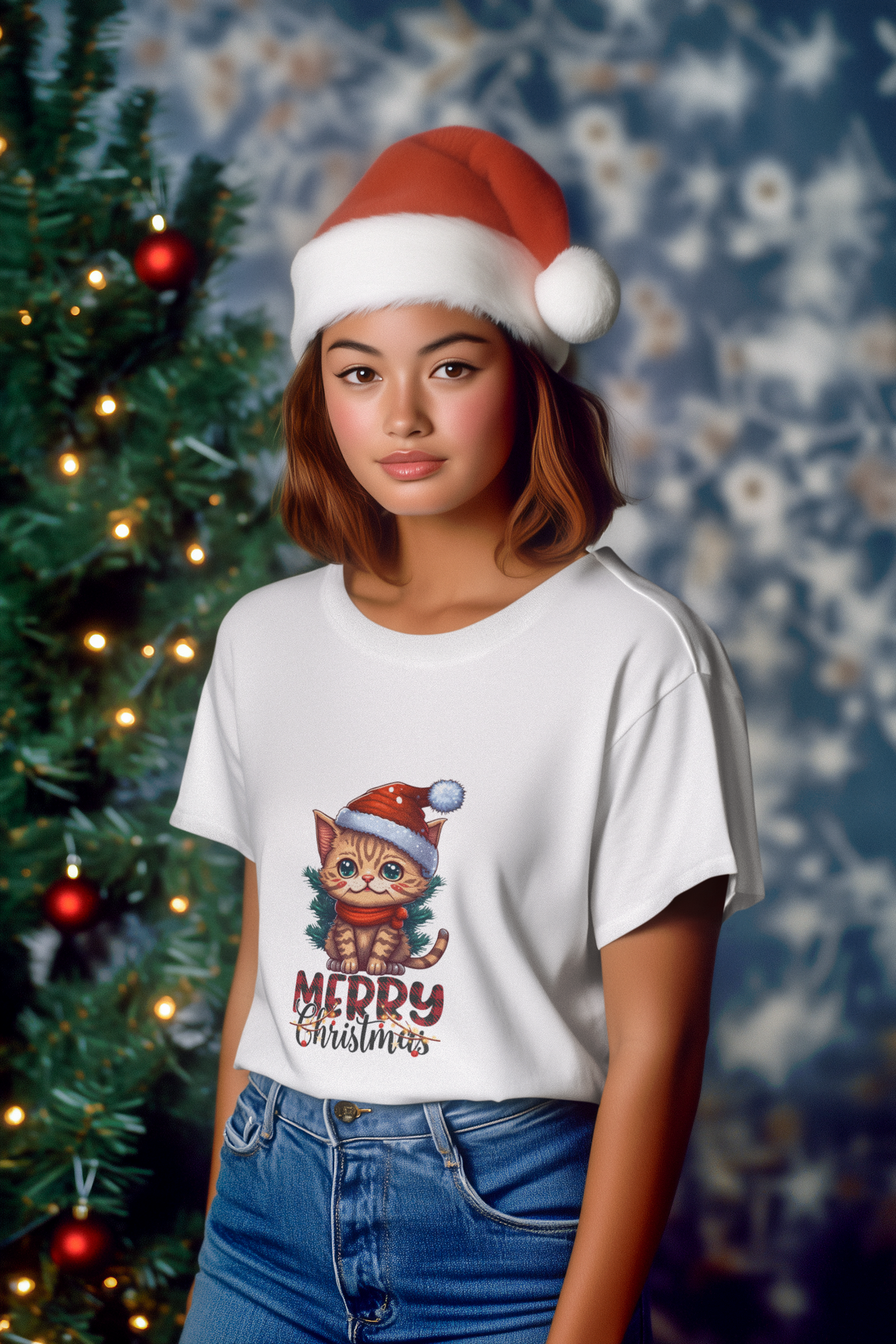 "MERRY CHRISTMAS" | KITTY WISHES | T-shirts For Kitty lovers